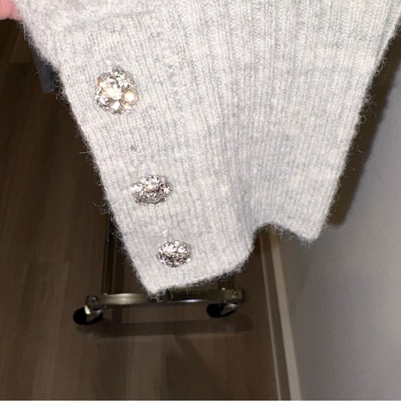 J.Crew Embellished Cardigan Lady Jacket Grey Rhinestones Medium NWT - Picture 9 of 14